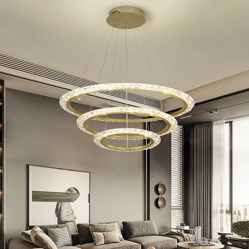plafonnier led suspendu design moderne et luxueux - vue 6 sur 7