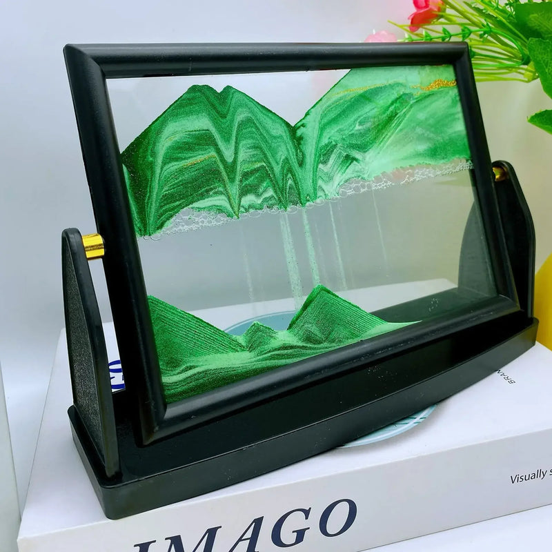 paysage de sable rotatif en verre 3D créatif décoratif