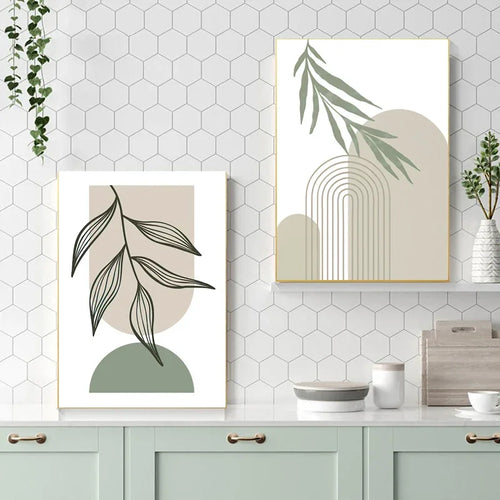 décoration murale abstraite boho géométrique en toile moderne - vue 6 sur 7