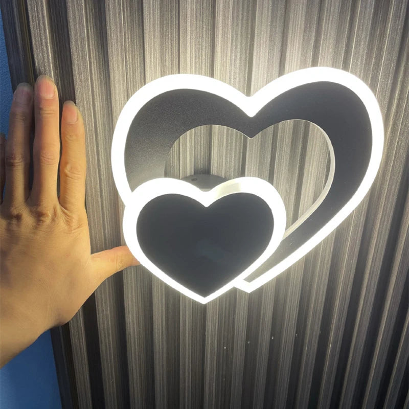 applique murale led design coeur nordique moderne - vue 4 sur 8