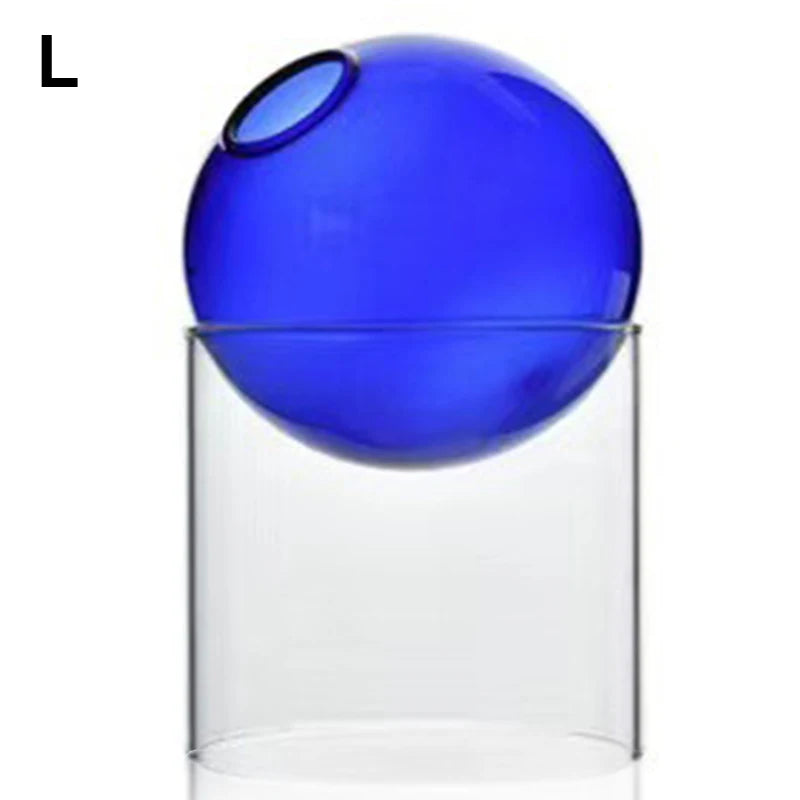 mini vase rond en verre pour décoration hydroponique écologique - vue 12 sur 18