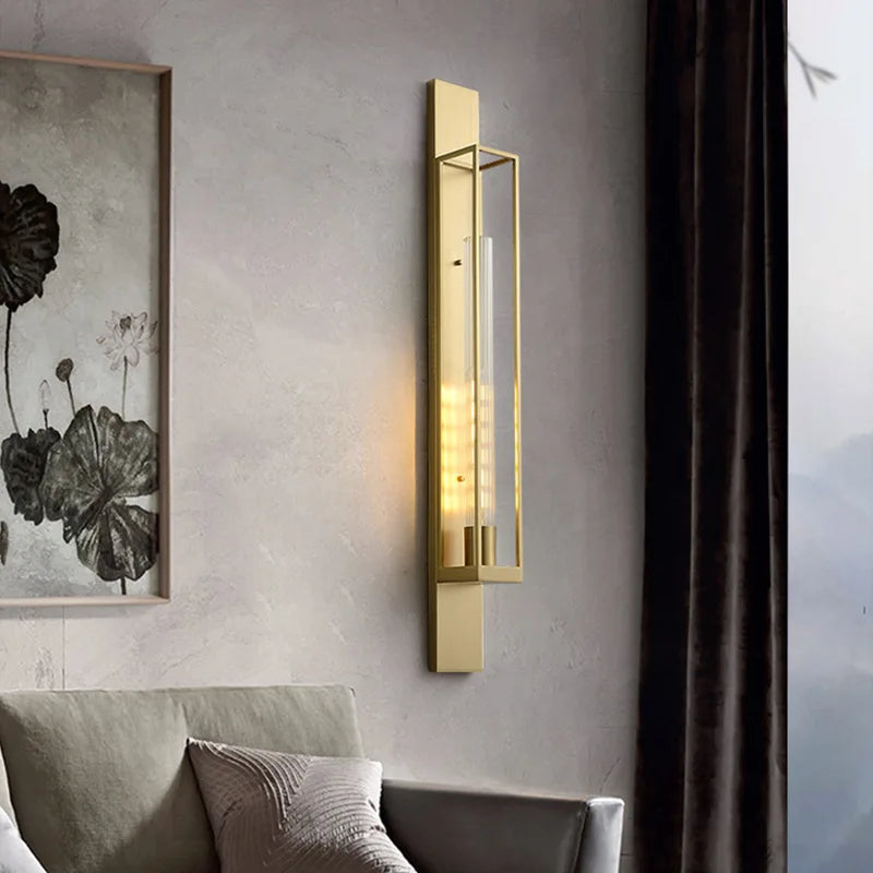 applique murale led minimaliste industrielle en laiton brossé - vue 4 sur 17
