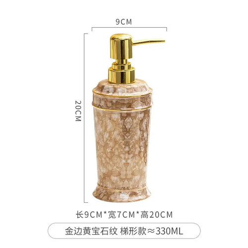 distributeur de savon céramique pour gel douche et désinfectant