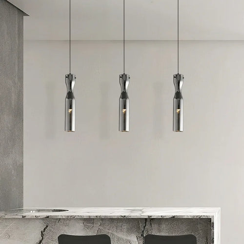 suspension LED moderne en verre avec cordon réglable - vue 5 sur 7
