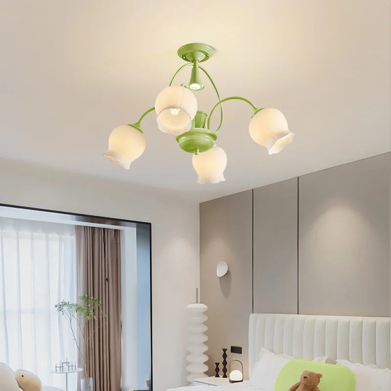 2023 Modern Green Hanging Ceiling Lamp LED Creative Aromatherapy Candle Design Pendant Chandelier Light For Home Bedroom - vue 4 sur 18