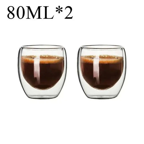 Lot tasses verre borosilicate double paroi isolant