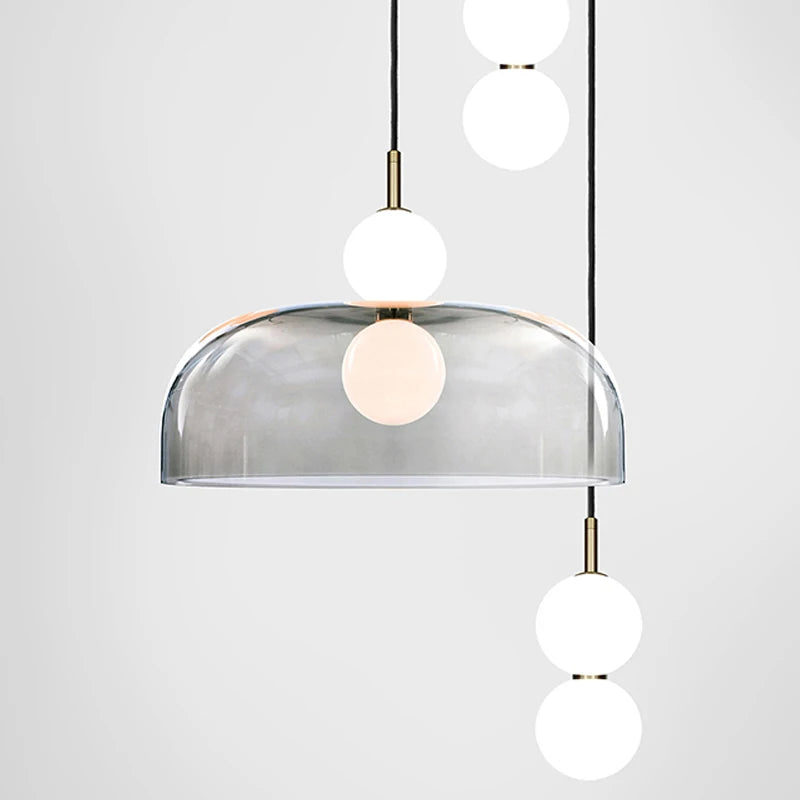 Lampe suspension verre post-moderne couloir décorative - vue 6 sur 15