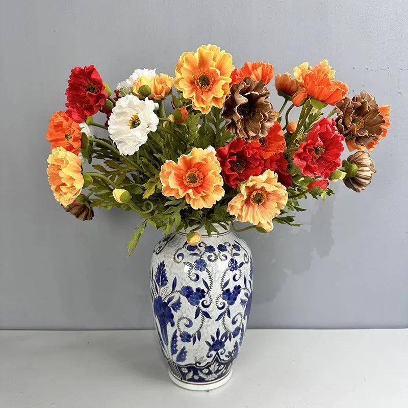 lot de 2 coquelicots artificiels pour décoration de fêtes et festivals