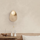 applique murale vintage en pierre naturelle avec abat-jour en verre