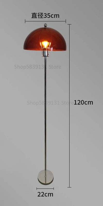 lampadaire led rétro en acrylique avec abat-jour coloré nordique - vue 18 sur 22