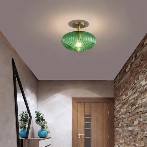 Plafonniers en verre LED nordique salle de bain minimaliste balcon chambre entrée luminaire éclairage intérieur plafonnier en verre