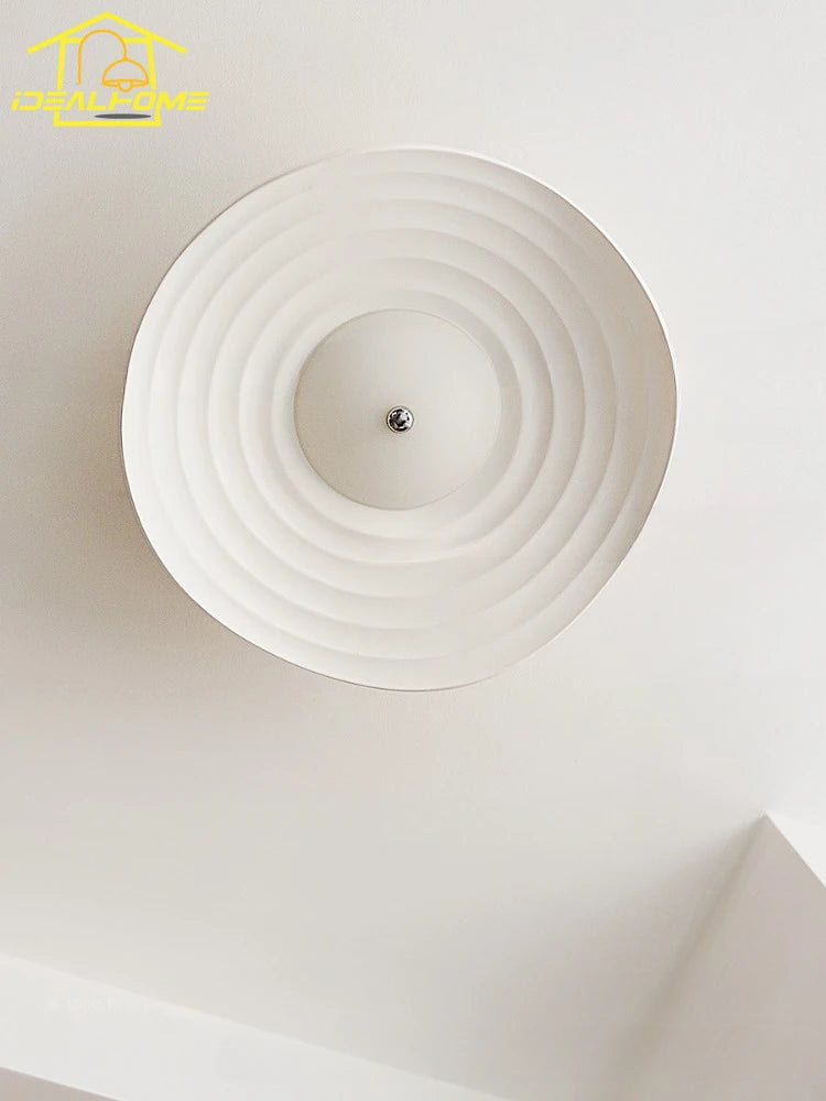 plafonnier led rétro en résine feuille de lotus décoration moderne - vue 3 sur 8