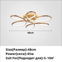 Lustre plafond LEDs aluminium doré décoration