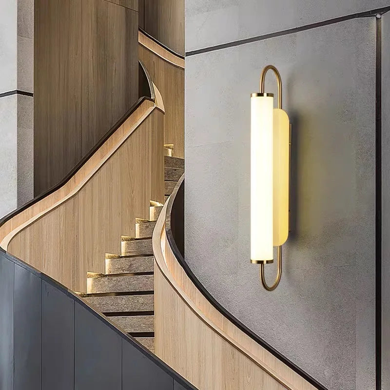Nordic Minimalist Long White LED Wall Lamp for Bedroom Headboard, Modern and Personalized Living Room Balcony Lighting Fixtures - vue 3 sur 7