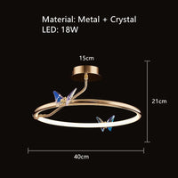 applique murale led papillon en cristal éclairage unique moderne