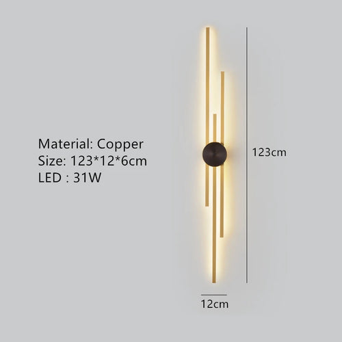 applique murale led minimaliste en laiton pour restaurant - vue 19 sur 18