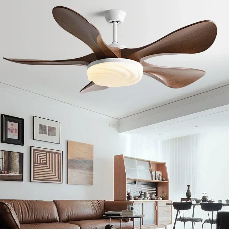 ventilateur de plafond moderne led avec lampe muet pour salon et restaurant