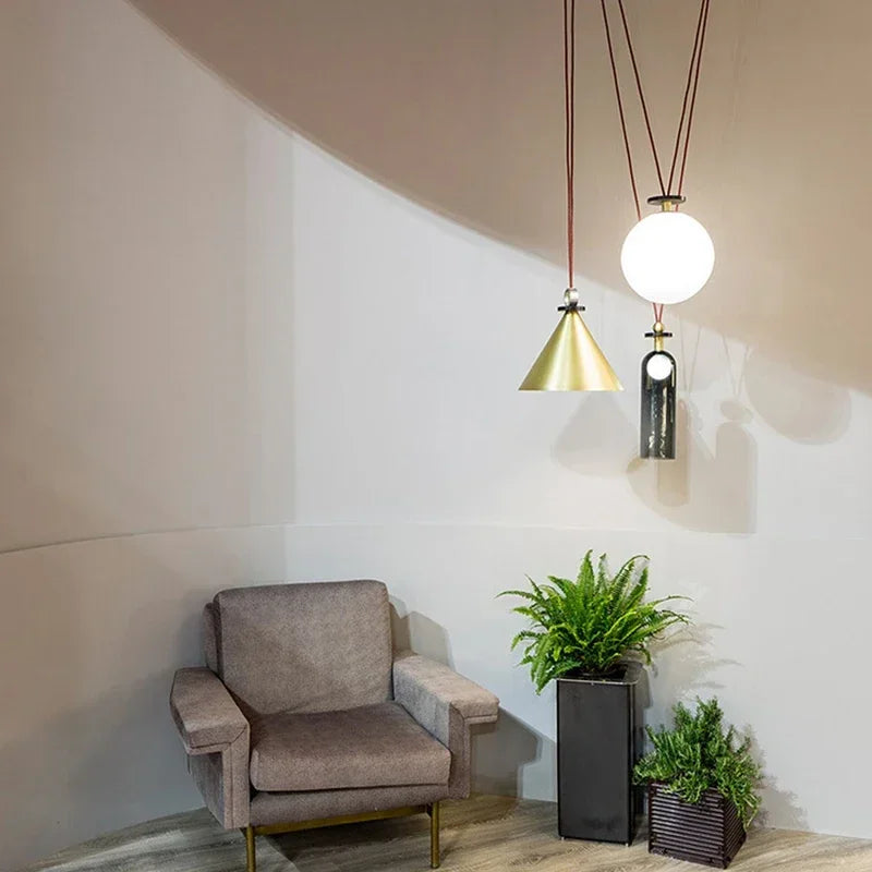 Suspension de plafond de forme réglable de concepteur bricolage combiné en métal chambre salon Table à manger décor éclairage LED luminaire suspendu
