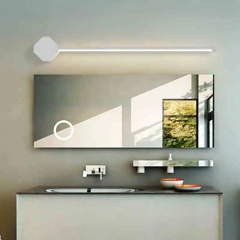lampe de vanité led aluminium pour miroir et maquillage moderne - vue 4 sur 9