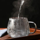 Tasse café verre borosilicate rayures créatives 400 ml