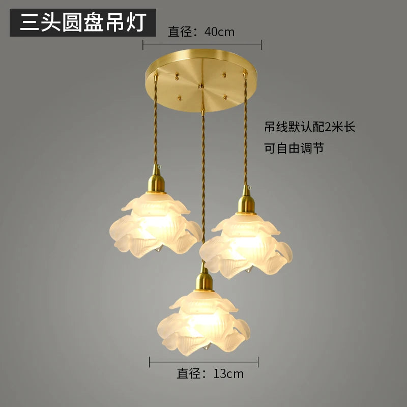 suspension rétro à pétales en laiton et verre pour décoration intérieure - vue 10 sur 10