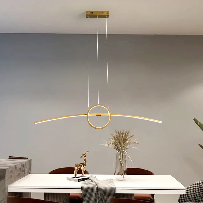 suspension moderne créative avec lumières led pour maison intelligente - vue 5 sur 8
