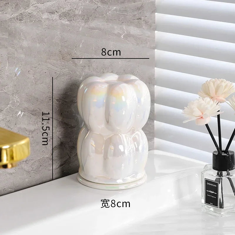 ensemble de décoration luxe en céramique pour salle de bain - vue 13 sur 18