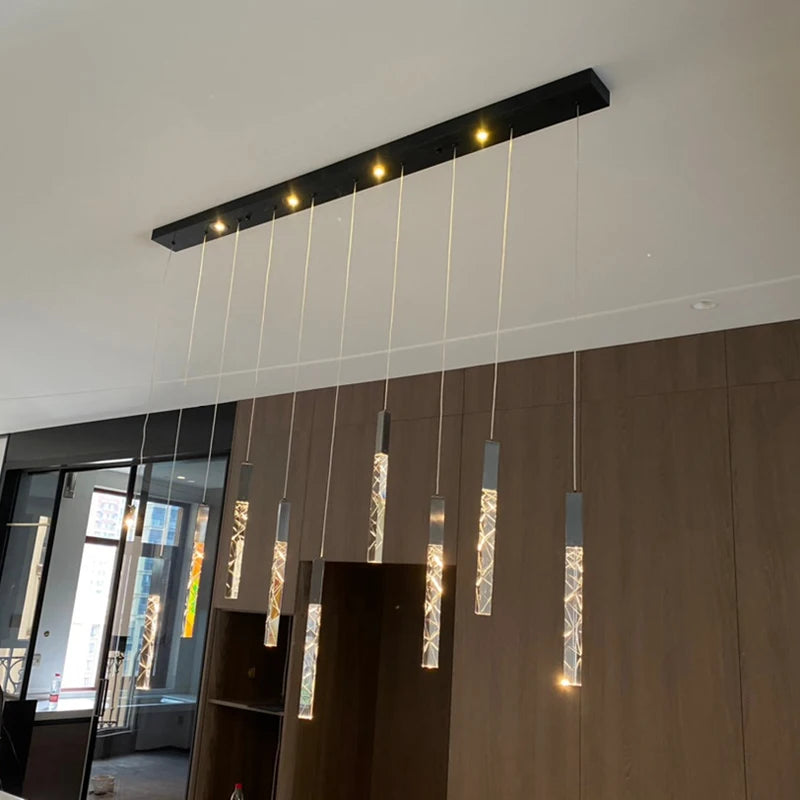 cristal k9 chrome loft lustre suspendu