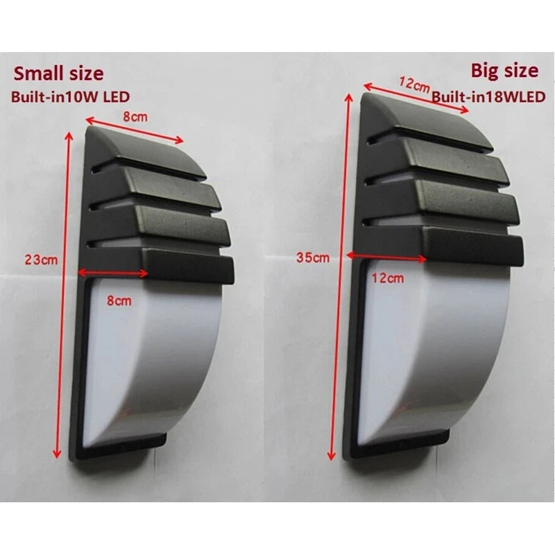 10W 18W LED Wall Light Waterproof Porch Light Modern LED Wall Lamp Radar Motion Sensor Courtyard Garden Outdoor Light AC90~260V - vue 7 sur 8