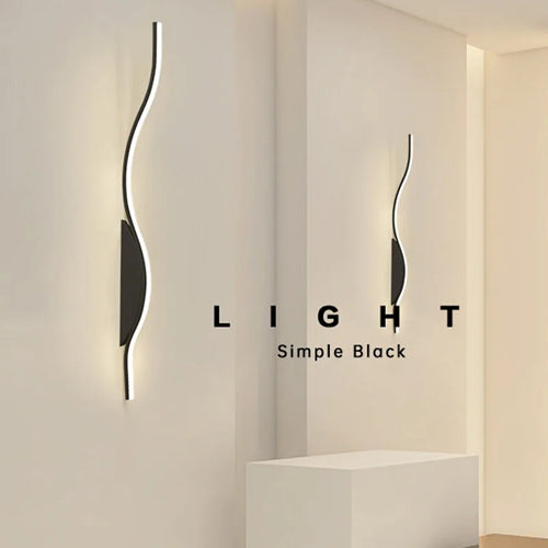 applique murale led moderne en forme de s pour éclairage décoratif