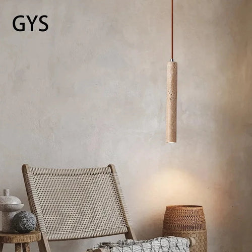 suspension tube bois japonais rétro moderne