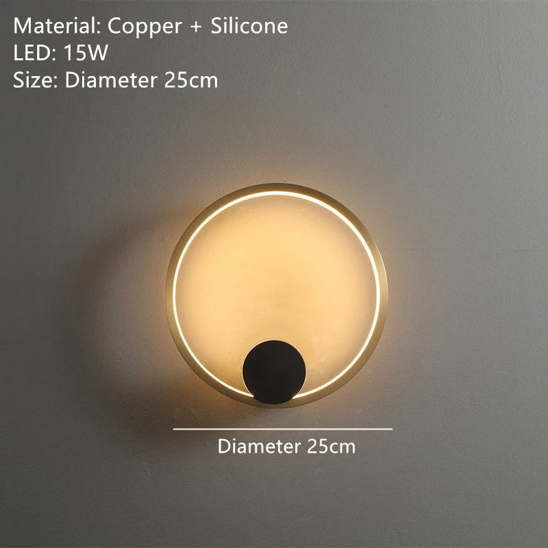 applique murale led minimaliste en cuivre pour ambiance décorative