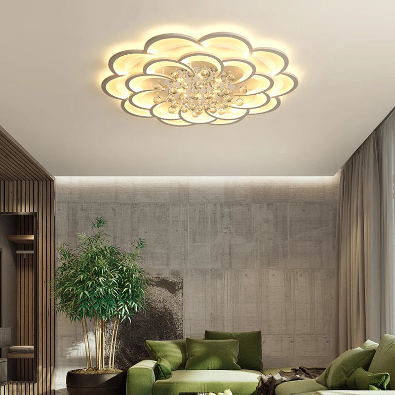 plafonnier led moderne en cristal gradation circulaire