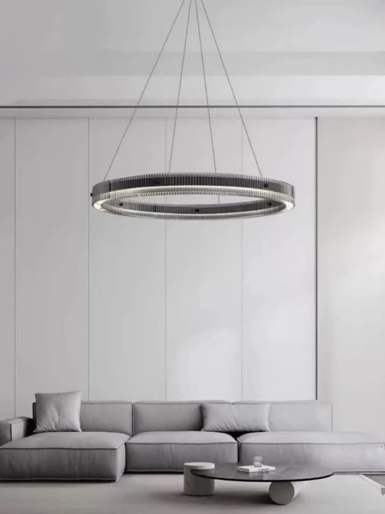 suspension en verre minimaliste créative en aluminium pour intérieur - vue 4 sur 7