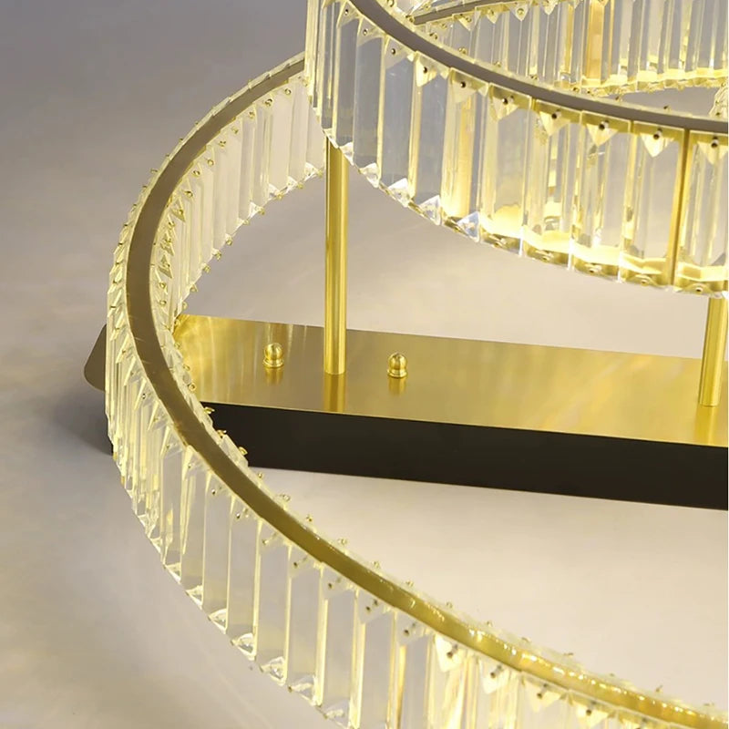 plafonnier de luxe en cuivre et cristal lampara de techo - vue 5 sur 15