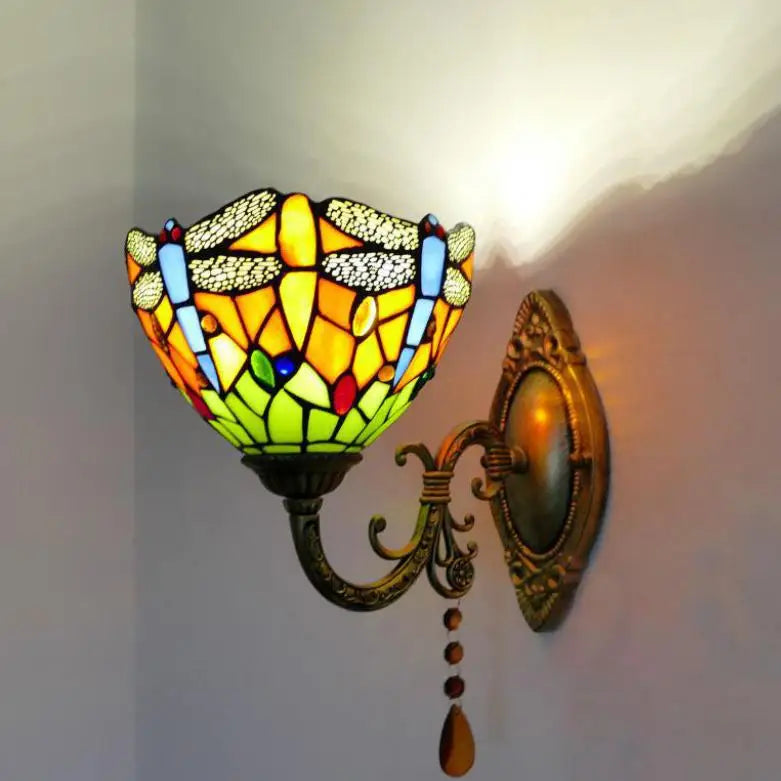 applique murale en verre méditerranéen style vintage éclairage LED - vue 8 sur 10