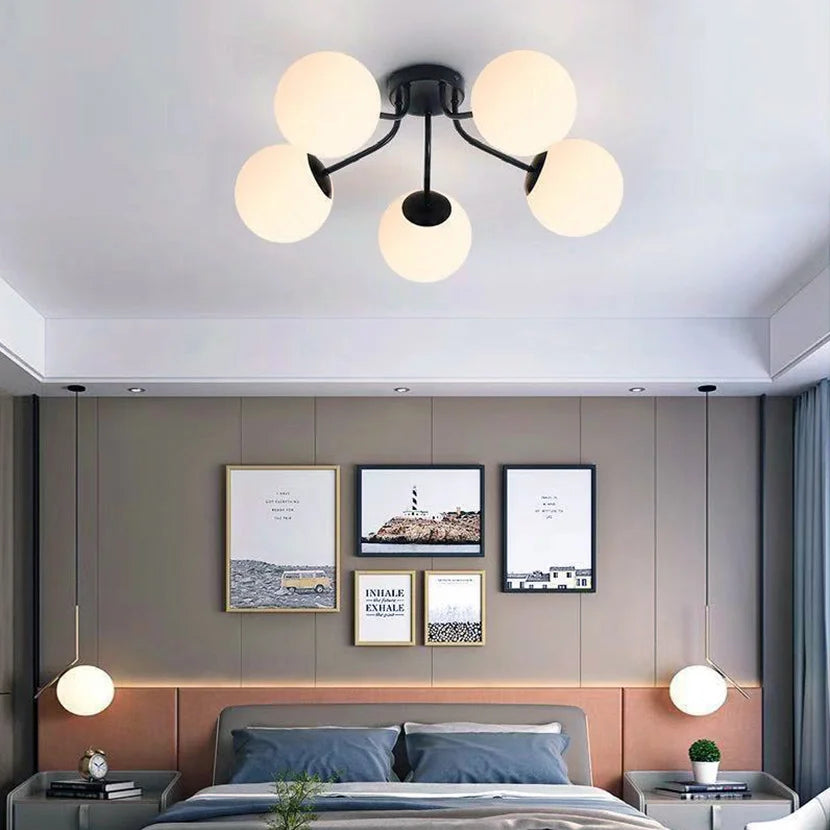 suspension led nordique en verre pour décoration intérieure - vue 4 sur 12