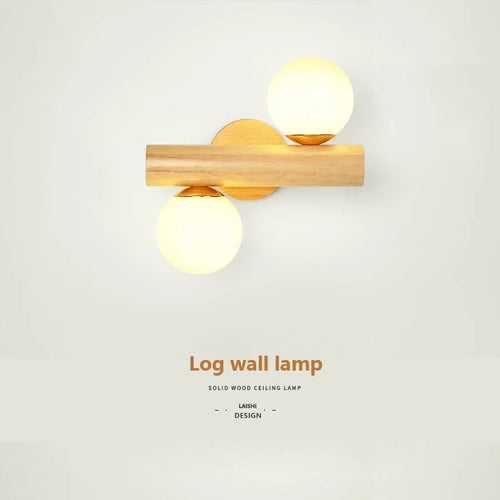 applique murale led nordique en verre et bois réglable moderne - vue 2 sur 7