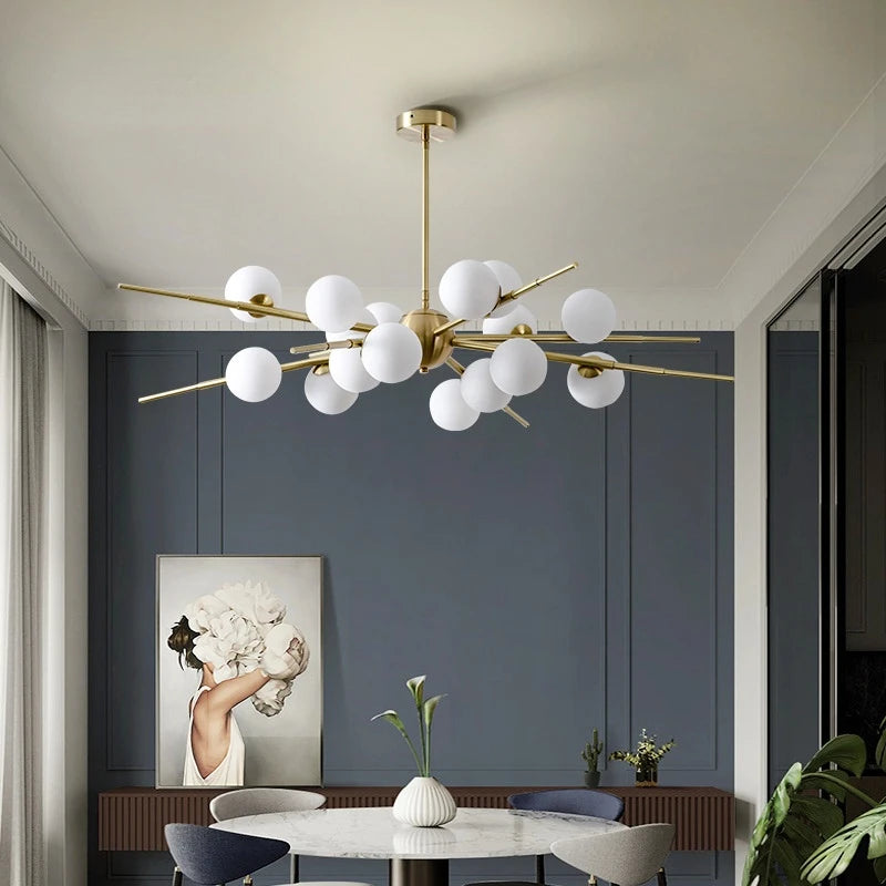 lampe moderne simple en cuivre décoration moléculaire nordique