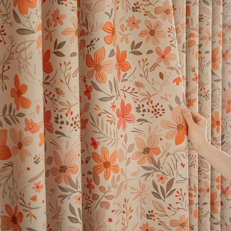 Rideau occultant floral style français pour chambre salon