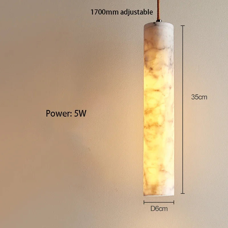 lustre wabi-sabi en marbre naturel pour hôtel design - vue 8 sur 10