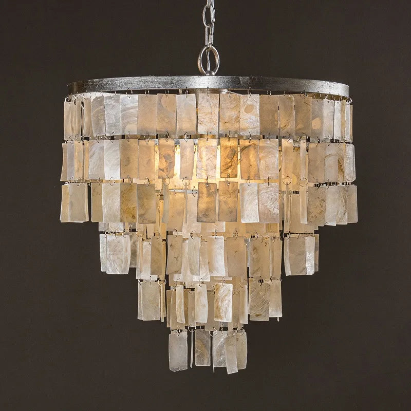 lustre rétro en coquillage pour décoration intérieure élégante - vue 3 sur 14