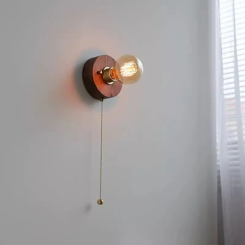 applique murale en bois style wabi sabi pour éclairage intérieur décoratif - vue 3 sur 10