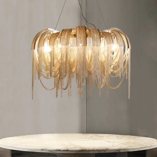 suspension en aluminium avec éclairage led moderne intérieur
