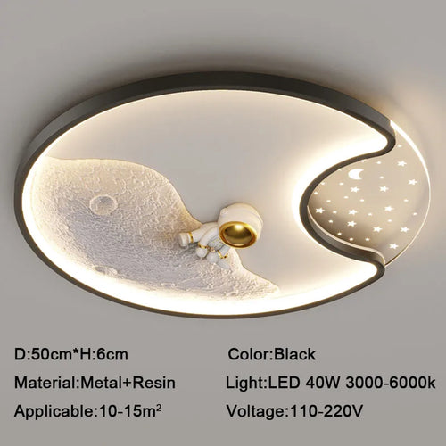 plafonnier led astronaute moderne pour chambre d'enfants - vue 9 sur 10
