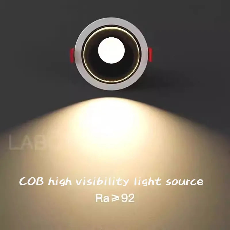 LED downlight embedded ceiling light, cool white/warm white AC220V 3 kinds of dimming colors 5W 7W 10W home eye protection light - vue 3 sur 18