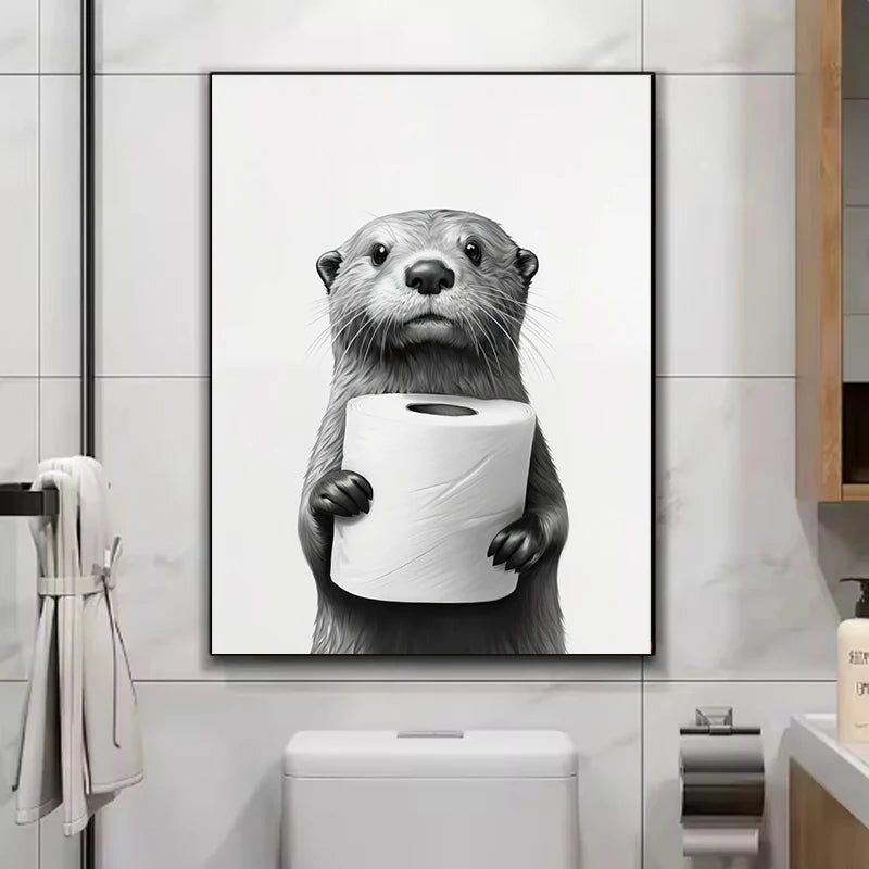 affiche murale drôle d'animaux mignons pour décoration intérieure