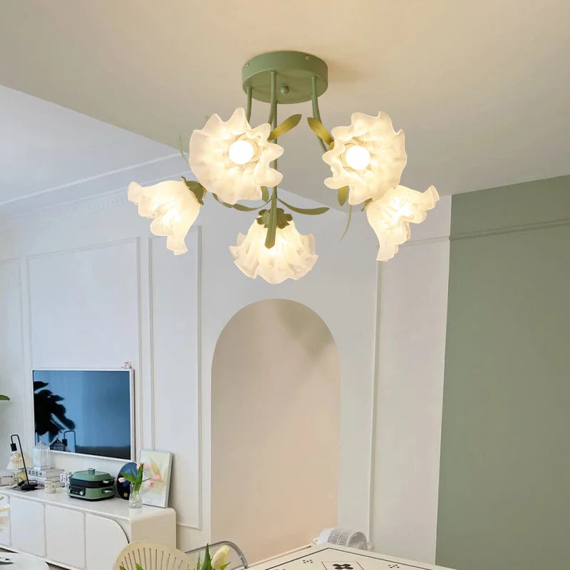 plafonnier floral nordique design romantique pour un décor élégant - vue 3 sur 24