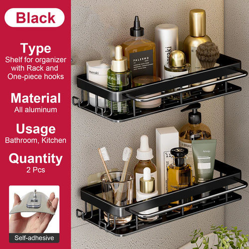etagère murale sans perçage pour rangement de salle de bain et cuisine