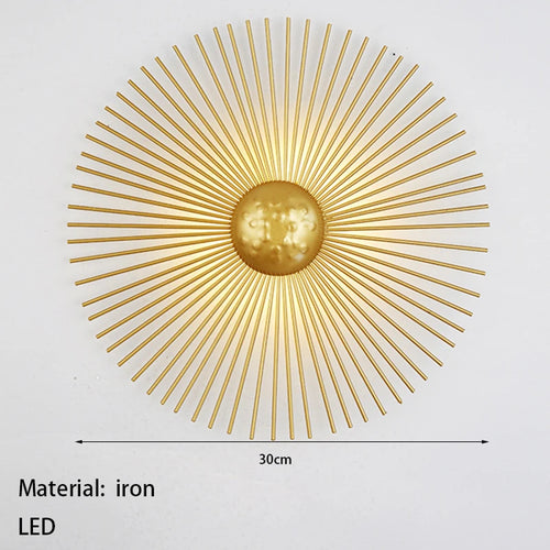 applique murale led soleil art déco pour hôtel boutique - vue 9 sur 11